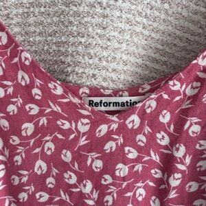 REFORMATION Pink and White Floral Mini Dress